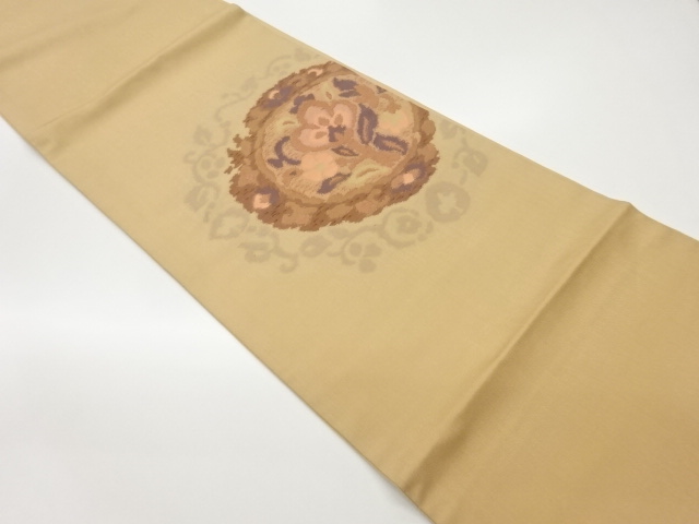 JAPANESE FUKURO OBI / WOVEN FLOWER ARABESQUE